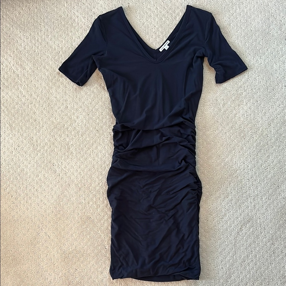 James Perse Navy Blue V-Neck Dress Bodycon Size 2